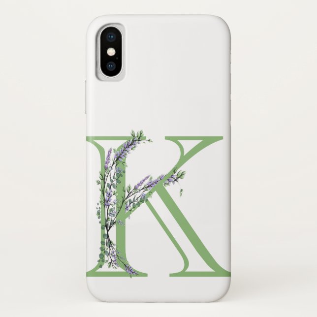 Capa Para iPhone, Case-Mate Monograma K Lavanda Eucalipto (Verso)