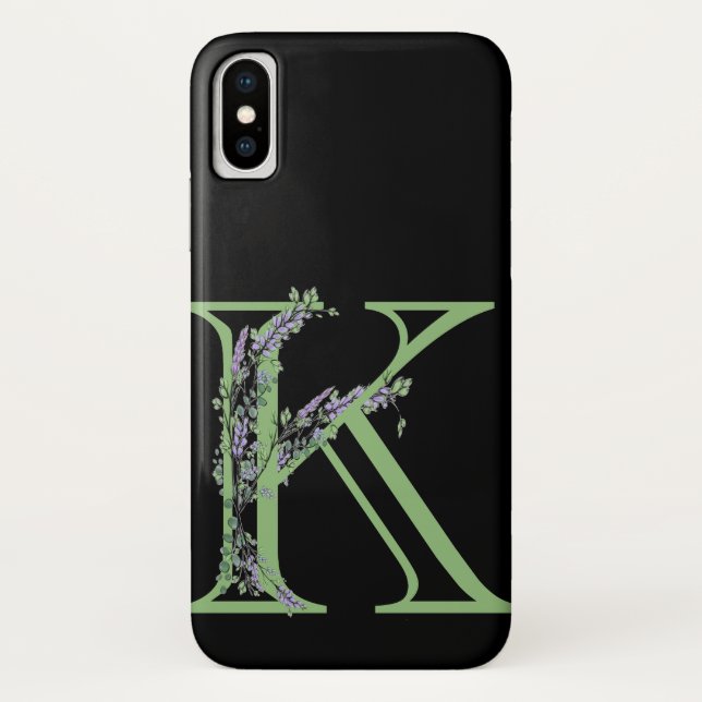Capa Para iPhone, Case-Mate Monograma Lavanda K Eucalyptus (Verso)