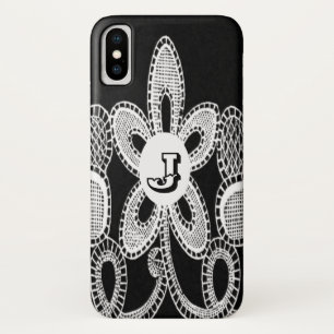 Capa Para iPhone Da Case-Mate Monograma - Letra J Flor Preto e Branco