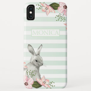 Capa Para iPhone Da Case-Mate Monograma listrado do coelhinho da Páscoa