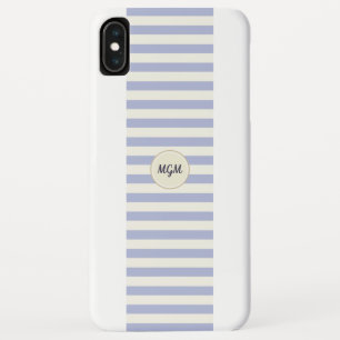 Capa Para iPhone Da Case-Mate Monograma Listrado Moderno em Azul e Creme