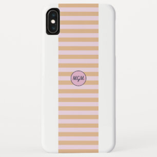 Capa Para iPhone Da Case-Mate Monograma Listrado Moderno em Laranja Manga e Rosa