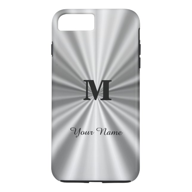 Capa Para iPhone, Case-Mate Monograma metálico falso prateado (Verso)