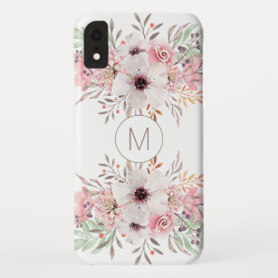 Capa Para iPhone Da Case-Mate Monograma Moderno Cor de Água Rosa Floral