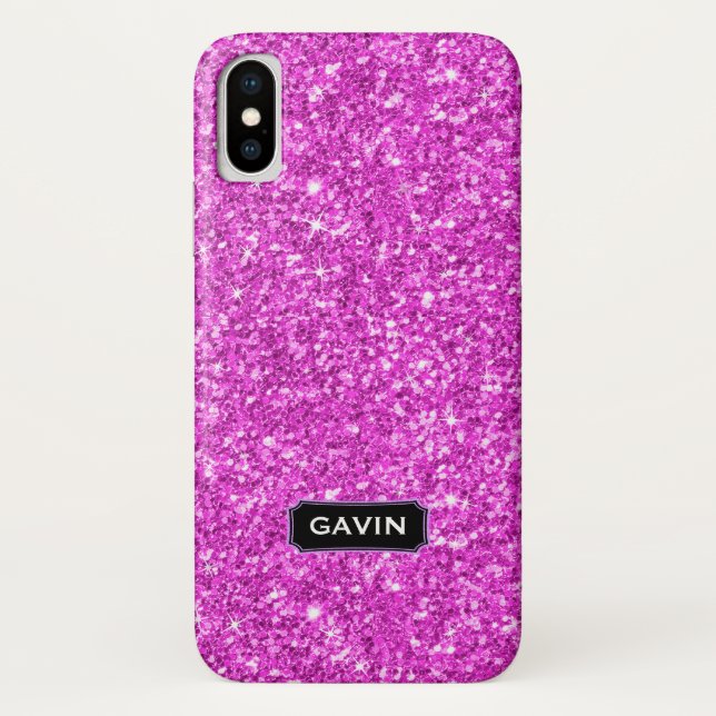 Capa Para iPhone, Case-Mate Monograma Moderno de Falência Cinzenta Rosa (Verso)