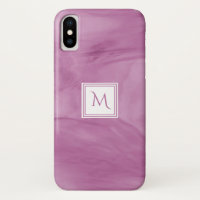 Monograma Moderno de Mármore Sutil Roxo Simples