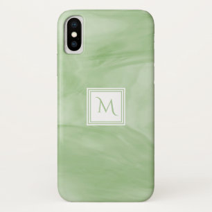 Capa Para iPhone Da Case-Mate Monograma Moderno de Mármore Verde Simples e Verde