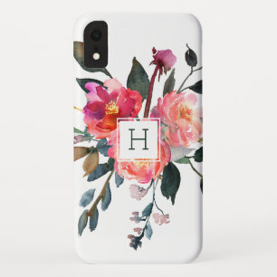 Capa Para iPhone Da Case-Mate Monograma na moda floral da aguarela bonito do