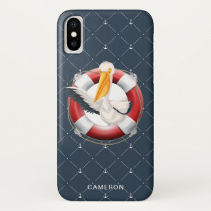 Capa Para iPhone Da Case-Mate Monograma náutico de ondulação engraçado do