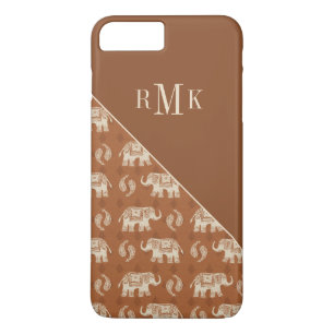 Capa Para iPhone Da Case-Mate Monograma Padrão de caravana laranja de elefante