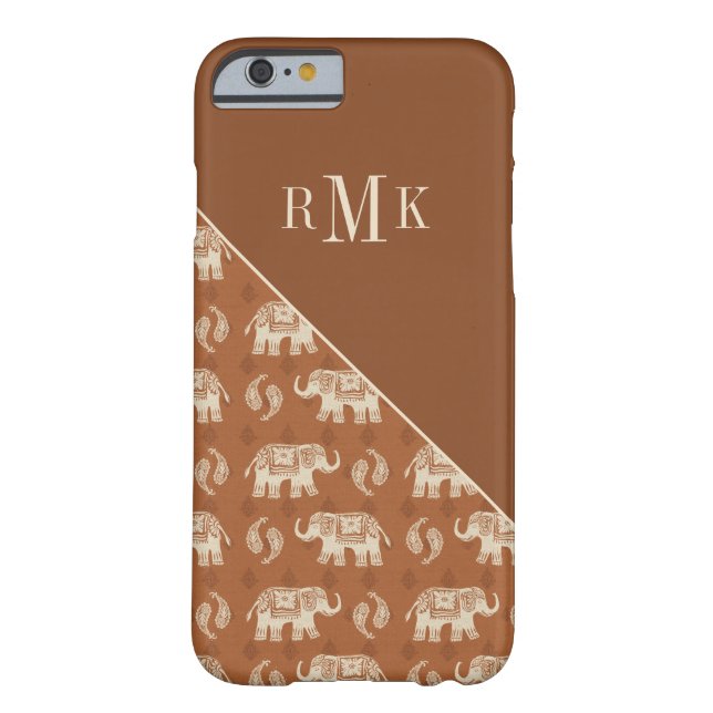 Capa Para iPhone, Case-Mate Monograma| Padrão de caravana laranja de elefante (Verso)