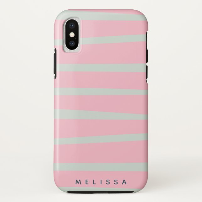 Capa Para iPhone, Case-Mate monograma pastel de ondas modernas (Verso)