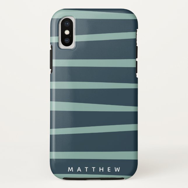 Capa Para iPhone, Case-Mate monograma pastel de ondas modernas (Verso)