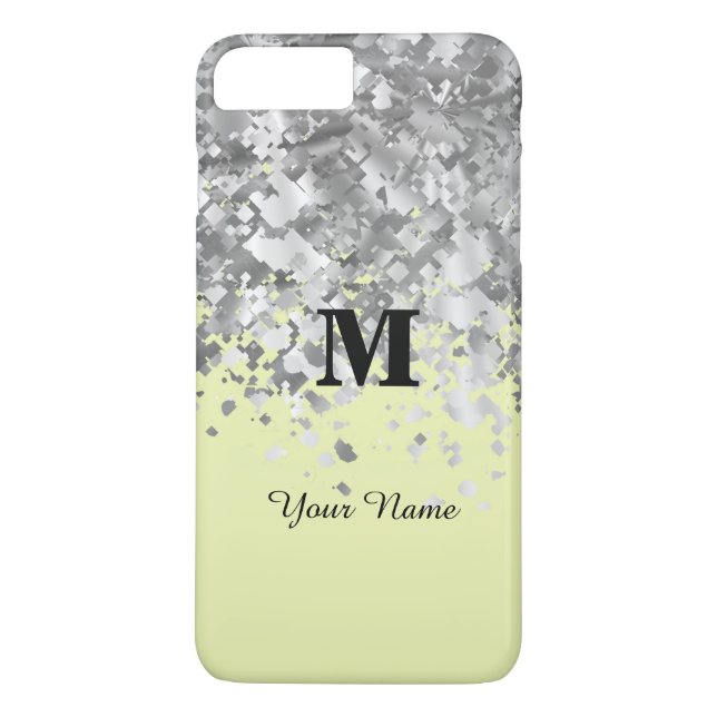 Capa Para iPhone, Case-Mate Monograma personalizado com brilho amarelo (Verso)