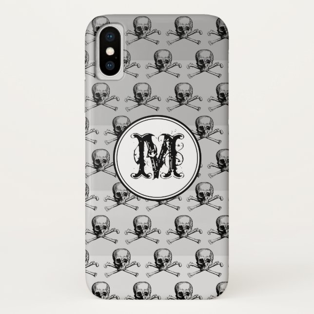 Capa Para iPhone, Case-Mate Monograma Personalizado do Halloween do Caveira da (Verso)