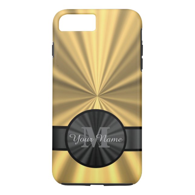 Capa Para iPhone, Case-Mate Monograma personalizado dourado elegante chic (Verso)