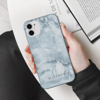 Monograma Personalizado Masculino Azul Marble