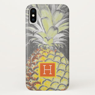 Capa Para iPhone Da Case-Mate Monograma Pinneanás amarelo tropical em Cinzas