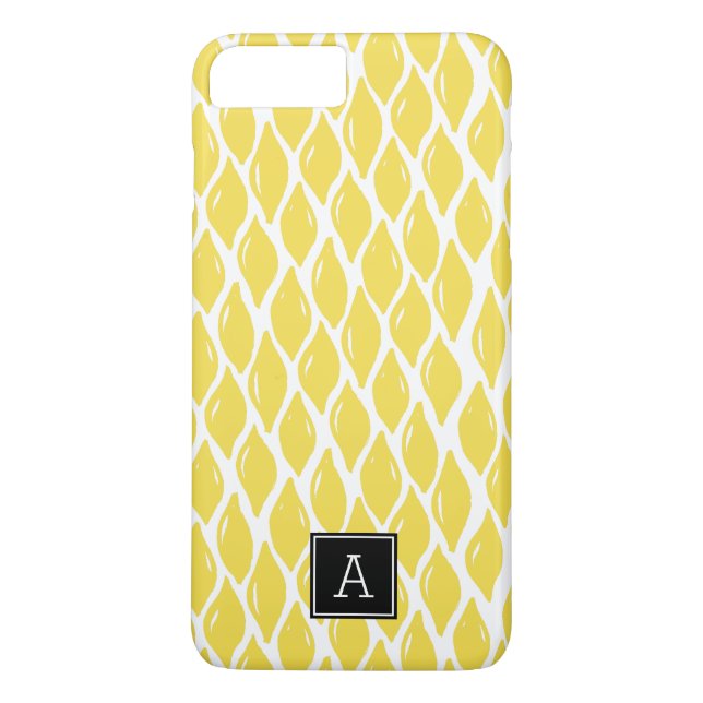 Capa Para iPhone, Case-Mate Monograma Preto de Limão Amarelo de Pré-disquete P (Verso)