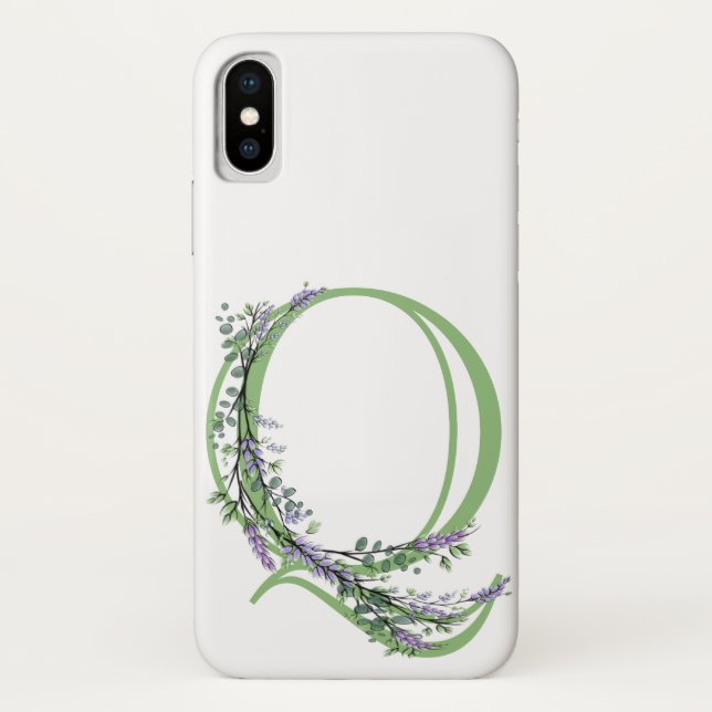 Capa Para iPhone, Case-Mate Monograma Q Lavanda Eucalipto (Verso)
