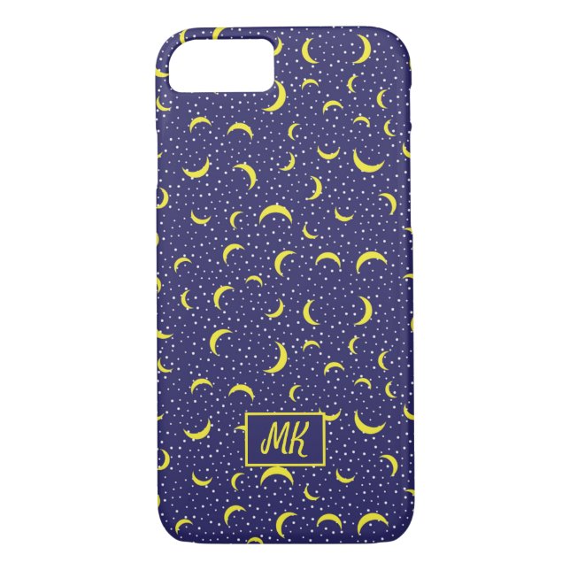 Capa Para iPhone, Case-Mate Monograma Quarter Moons Stars Blue Sky (Verso)