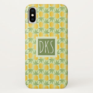 Capa Para iPhone Da Case-Mate Monograma retro dos abacaxis  