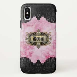 Capa Para iPhone Da Case-Mate Monograma Romântico Elegante de Mármore Rosa