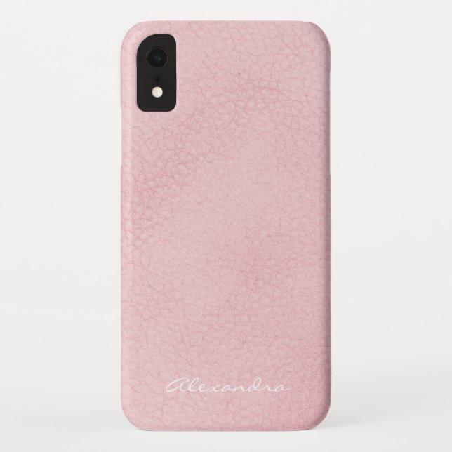 Capa Para iPhone, Case-Mate Monograma Rosa Rosa Rosa Dourada Couro (Verso)