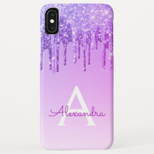 Capa Para iPhone Da Case-Mate Monograma roxo do brilho da faísca