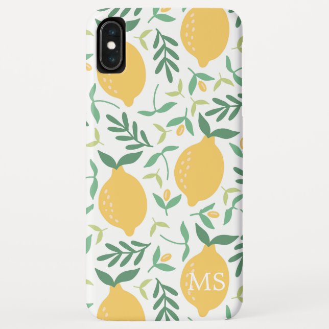 Capa Para iPhone, Case-Mate Monograma rústico do teste padrão do limão do (Verso)