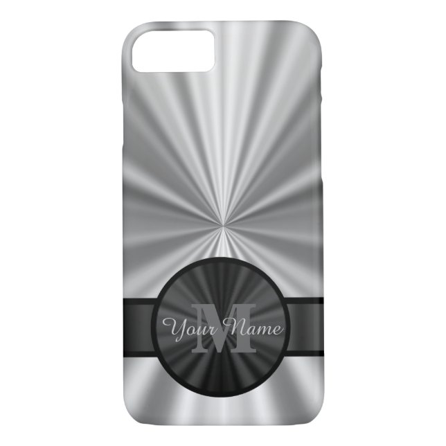 Capa Para iPhone, Case-Mate Monograma simples e personalizado em prata (Verso)