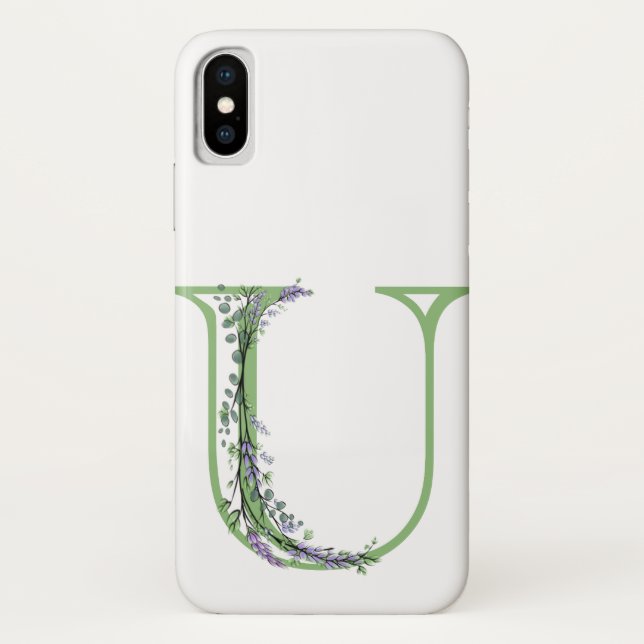 Capa Para iPhone, Case-Mate Monograma U Lavanda Eucalyptus (Verso)