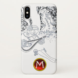 CAPA PARA iPhone DA Case-Mate MONOGRAMA VERMELHO BRANCO DO PRETO ROMANCE DOS