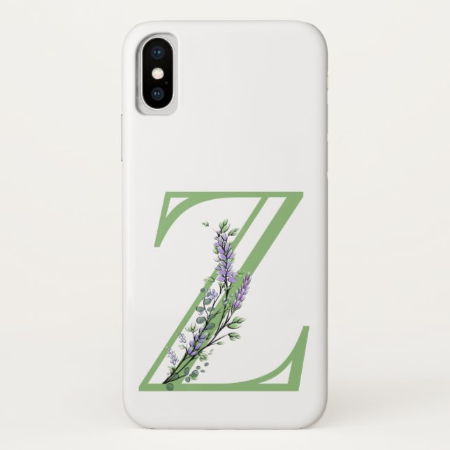 Capa Para iPhone, Case-Mate Monograma Z Lavanda Eucalyptus (Verso)