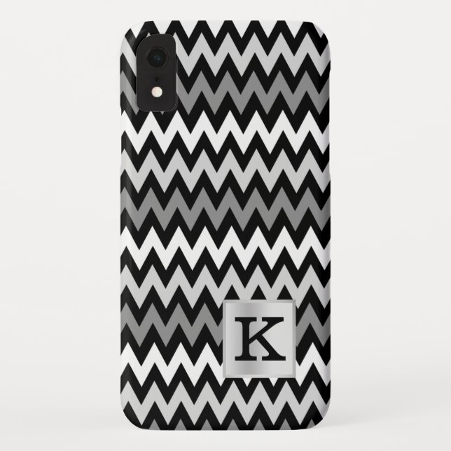 Capa Para iPhone, Case-Mate Monograma Zig Zag Chevron com opção de cor (Verso)