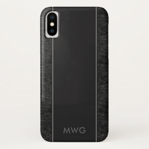 Capa Para iPhone Da Case-Mate Monogrammed de couro preto minimalista masculino
