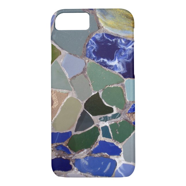 Capa Para iPhone, Case-Mate Mosaicos do azul de Antoni Gaudi (Verso)
