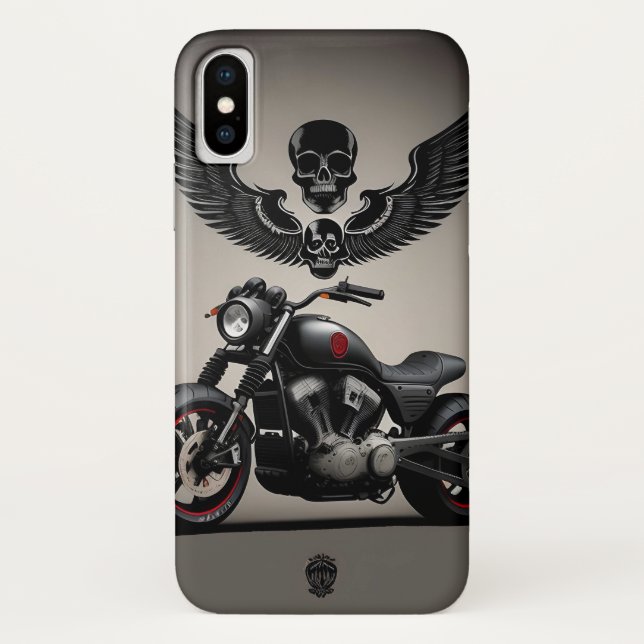 Capa Para iPhone, Case-Mate Motocicleta Personalizada com Gráfico de Caveira e (Verso)