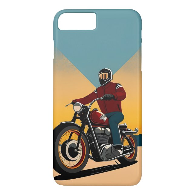 Capa Para iPhone, Case-Mate 🌇 Motoqueiro Retrô Atravessando Dramático Céu do  (Verso)