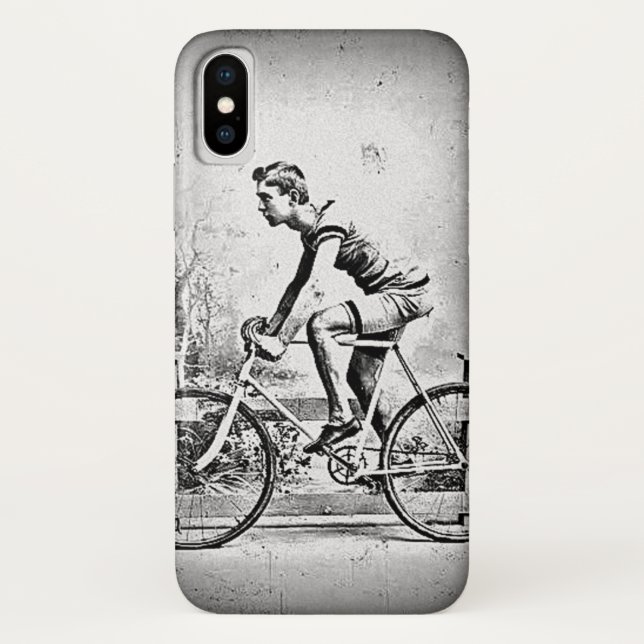 Capa Para iPhone, Case-Mate Movendo sobre l ciclismo monocromático do ciclista (Verso)
