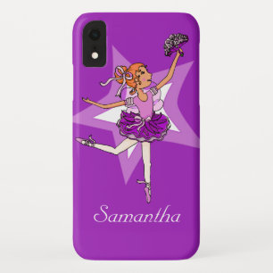 Capa Para iPhone XR Mulher bailarina, púrpura, penteada