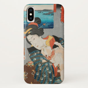 Capa Para iPhone Da Case-Mate Mulher brincando com Cat Vintage Impressão japon