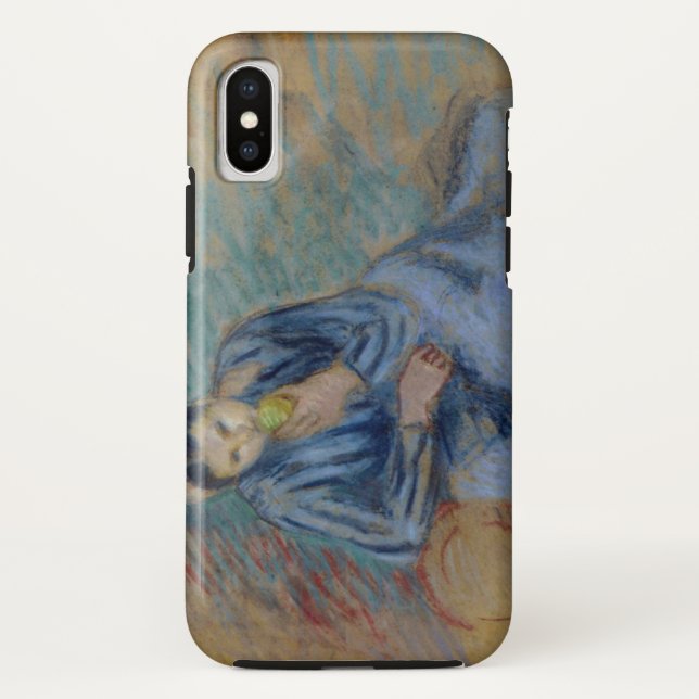 Capa Para iPhone, Case-Mate Mulher camponesa sentada enfiando uma maçã (Verso)