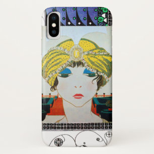 Capa Para iPhone X MULHER COM TURBAN AMARELO ORIENTAL / Moda de Belez
