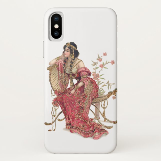 Capa Para iPhone, Case-Mate Mulher de Arte Exótica Nouveau em Ornamentado (Verso)
