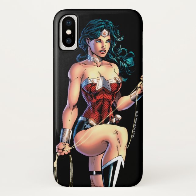 Capa Para iPhone, Case-Mate Mulher Maravilha Agarrando Laço Atop Rock (Verso)