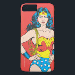 Capa iPhone 8 Plus/7 Plus Mulher Maravilha | Dose de Vintage com Laço<br><div class="desc">Um clássico personagem de banda desenhada da Mulher Maravilha em pé.</div>