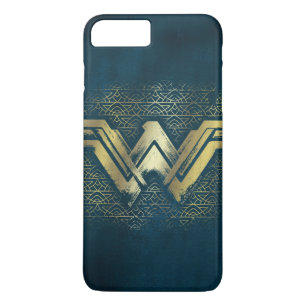 Capa iPhone 8 Plus/7 Plus Mulher maravilhosa: Símbolo Dourado escovado