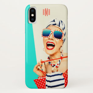 Capa Para iPhone Da Case-Mate Mulher Retro Engraçada em Óculos de Sol com Monogr