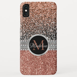 Capa Para iPhone Da Case-Mate Na moda Glitter Leopard Monograma de Dourada Girly